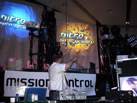 Jerry Dahlberg powering up projectors at Nitro 3